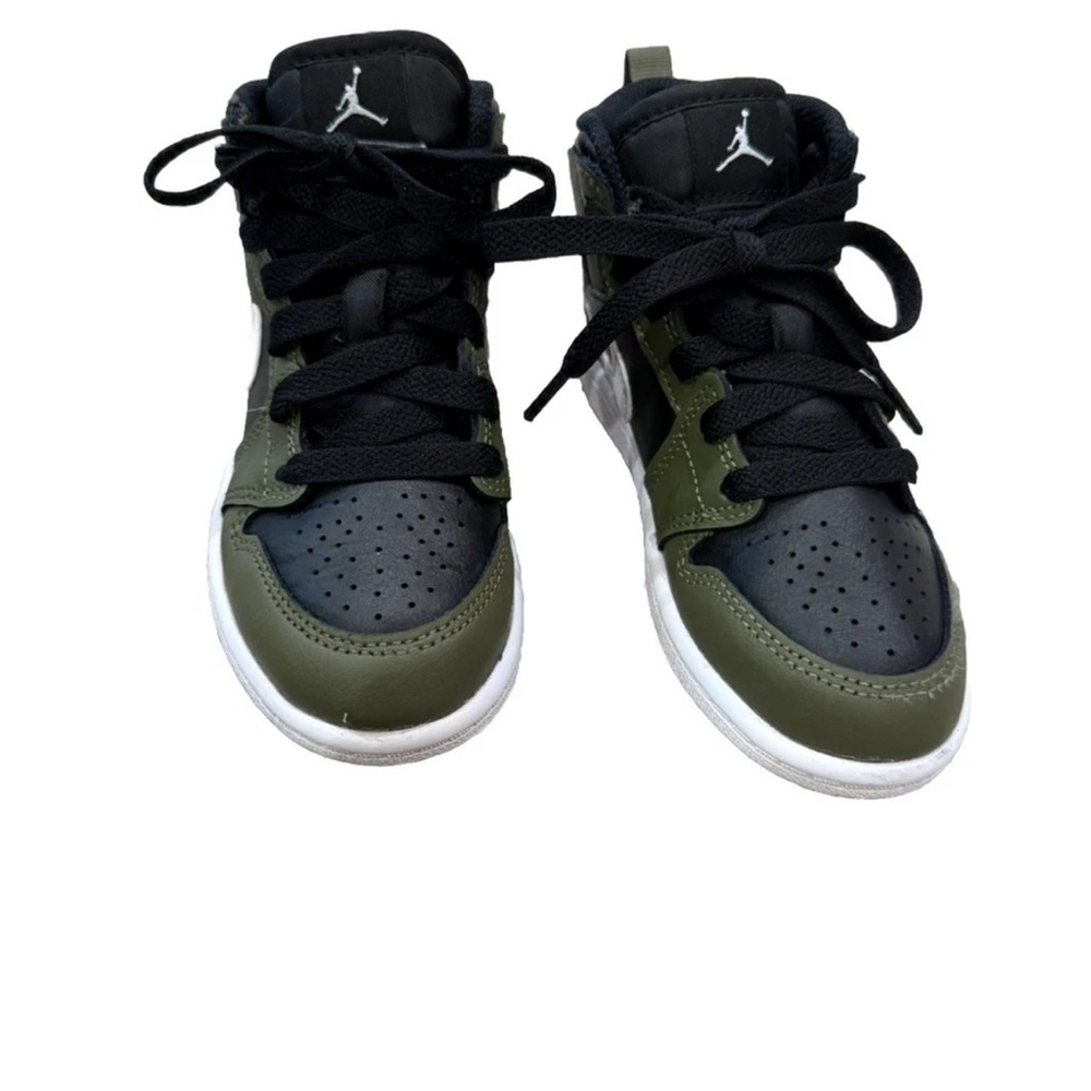Jordan Black and Olive Green High Top Sneakers